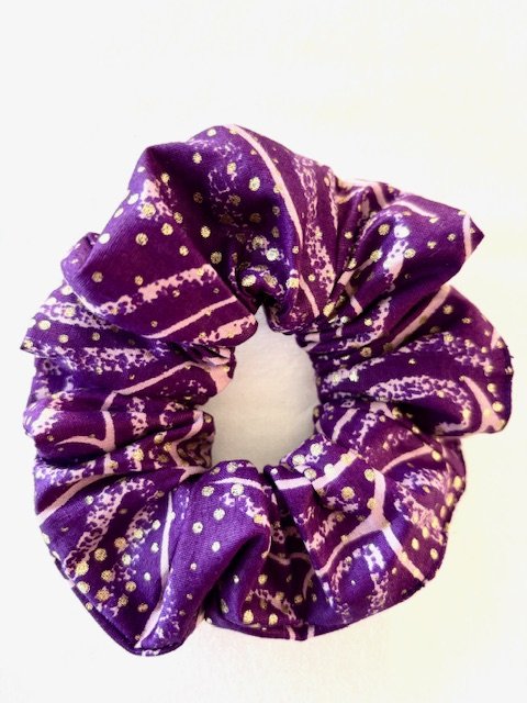 Chouchou wax violet mauve doré fait main