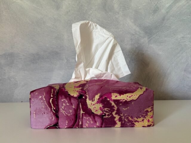 Housse boîtes à mouchoirs Wax rose doré