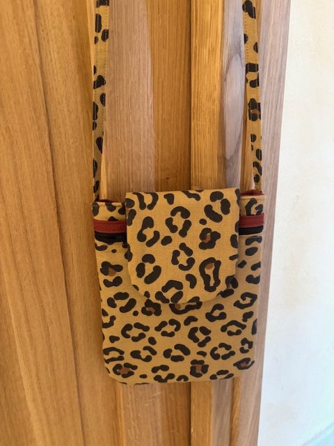 Mini sac bandoulière coton léopard