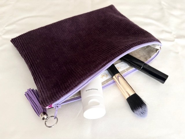 Pochette de Toilette et Maquillage Velours violet