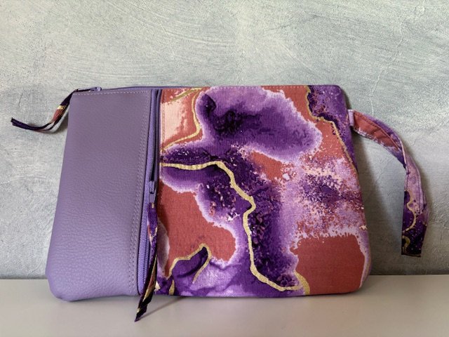 Pochette Woodlet Simili mauve et Wax violet
