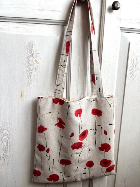 Tote-Bag en toile imprimée Coquelicots.